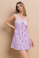 Load image into Gallery viewer, 3D Rose Babydoll Mini Dress | ABND0805
