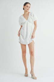 3D Chiffon Flower Mini Dress | ABND0803