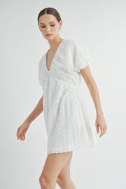 3D Chiffon Flower Mini Dress | ABND0803