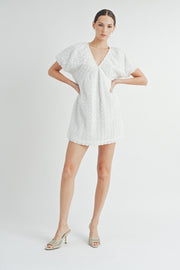 3D Chiffon Flower Mini Dress | ABND0803