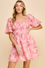 Load image into Gallery viewer, 3D Mesh Babydoll Mini Dress | ABND0802
