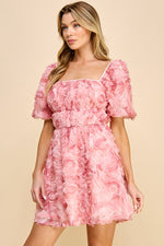 Load image into Gallery viewer, 3D Mesh Babydoll Mini Dress | ABND0802
