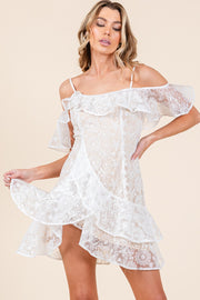 Lace Ruffle Mini Dress | ABND0819