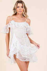 Lace Ruffle Mini Dress | ABND0819