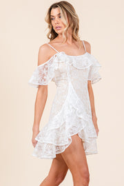 Lace Ruffle Mini Dress | ABND0819