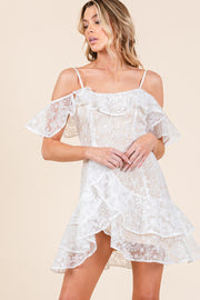 Lace Ruffle Mini Dress | ABND0819