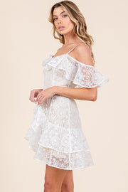 Lace Ruffle Mini Dress | ABND0819
