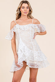 Lace Ruffle Mini Dress | ABND0819