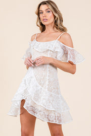 Lace Ruffle Mini Dress | ABND0819