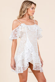 Lace Ruffle Mini Dress | ABND0819