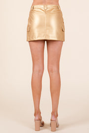 Faux Leather Cargo Mini Skirt | ABJB7506