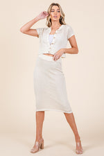 Load image into Gallery viewer, Open-Knit Sweater Cardigan Sweater Skirt Set | ABJT7500ABJB7501
