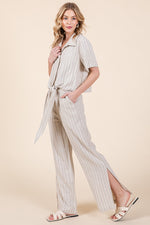 Load image into Gallery viewer, Striped High-Rise Wide-Leg Pants Set | ABJD7512ABJD7513set
