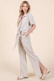 Striped High-Rise Wide-Leg Pants Set | ABJD7512ABJD7513set