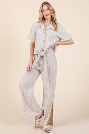 Striped High-Rise Wide-Leg Pants Set | ABJD7512ABJD7513set