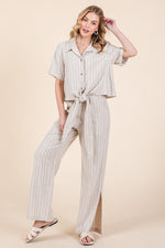Load image into Gallery viewer, Striped High-Rise Wide-Leg Pants Set | ABJD7512ABJD7513set
