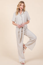 Load image into Gallery viewer, Striped High-Rise Wide-Leg Pants Set | ABJD7512ABJD7513set
