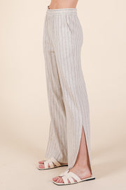 Striped High-Rise Wide-Leg Pants Set | ABJD7512ABJD7513set