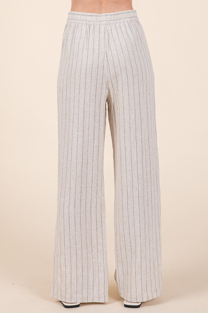 Striped High-Rise Wide-Leg Pants Set | ABJD7512ABJD7513set