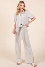 Load image into Gallery viewer, Striped High-Rise Wide-Leg Pants Set | ABJD7512ABJD7513set
