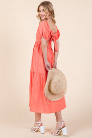 Puff Sleeve Midi Dress | ABND0807