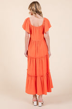 Load image into Gallery viewer, V-neck Short Sleeve Midi Dress | ABSD7502
