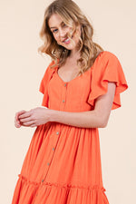 Load image into Gallery viewer, V-neck Short Sleeve Midi Dress | ABSD7502
