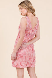 3D Pink Rose Mini Dress | ABND0806