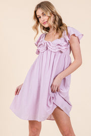 Ruffle Sleeve Mini Dress | ABND0810