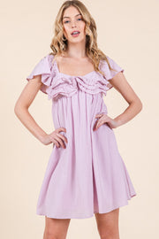 Ruffle Sleeve Mini Dress | ABND0810