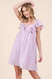 Ruffle Sleeve Mini Dress | ABND0810