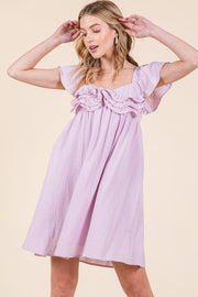 Ruffle Sleeve Mini Dress | ABND0810