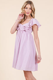 Ruffle Sleeve Mini Dress | ABND0810