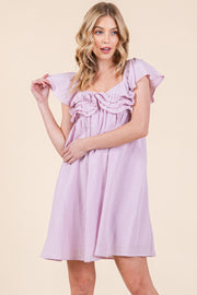 Ruffle Sleeve Mini Dress | ABND0810