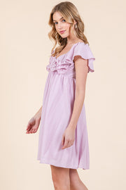 Ruffle Sleeve Mini Dress | ABND0810