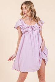 Ruffle Sleeve Mini Dress | ABND0810