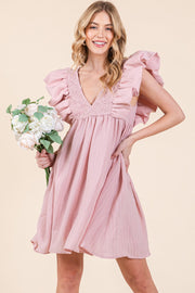 Rose Babydoll Mini Dress | ABND0808