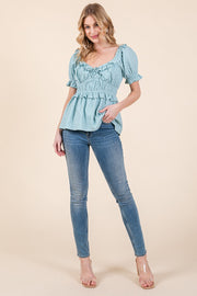 Puff Short Sleeve Top | ABET7501