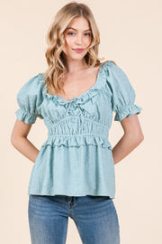 Puff Short Sleeve Top | ABET7501