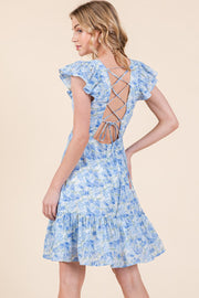 Flutter Sleeve Ruffle Mini Dress | ABND0813