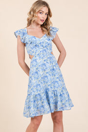 Flutter Sleeve Ruffle Mini Dress | ABND0813