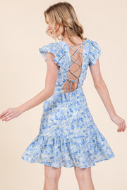 Flutter Sleeve Ruffle Mini Dress | ABND0813