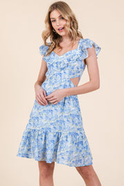 Flutter Sleeve Ruffle Mini Dress | ABND0813