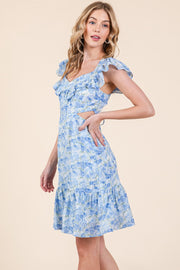 Flutter Sleeve Ruffle Mini Dress | ABND0813