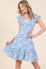 Flutter Sleeve Ruffle Mini Dress | ABND0813