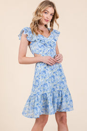 Flutter Sleeve Ruffle Mini Dress | ABND0813