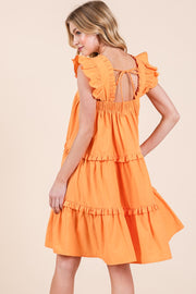 Ruffle Sleeve Mini Dress | ABSD7529