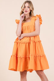 Ruffle Sleeve Mini Dress | ABSD7529