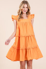 Ruffle Sleeve Mini Dress | ABSD7529