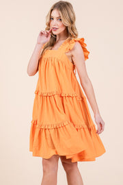 Ruffle Sleeve Mini Dress | ABSD7529